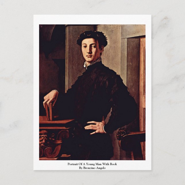 Cartão Postal Retrato De Um Jovem Com Livro (Frente)