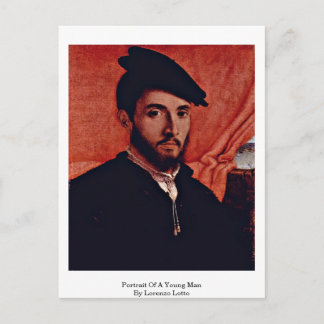 Cartão Postal Retrato de um jovem por Lorenzo Lotto