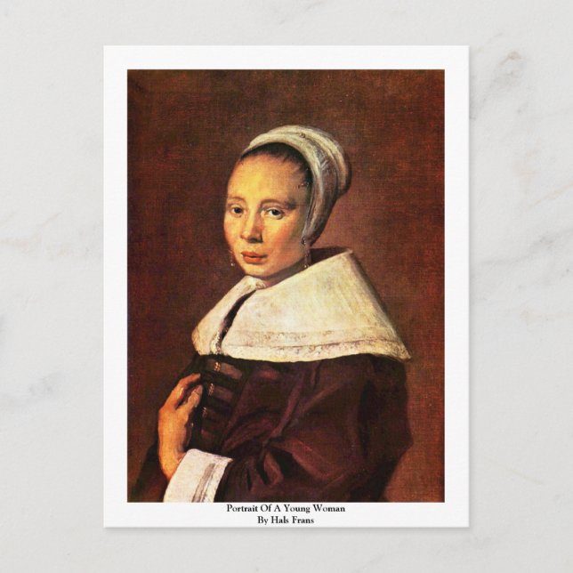 Cartão Postal Retrato De Uma Jovem Por Hals Frans (Frente)