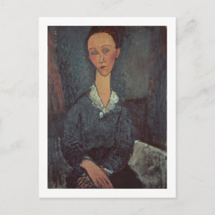 Cartão Postal Retrato de uma mulher com um colarinho branco