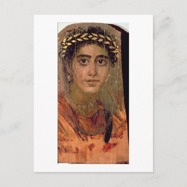 Cartão Postal Retrato de uma Mulher, de Fayum, Romano-Egípcio, (Frente)
