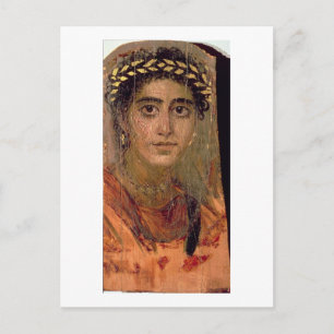 Cartão Postal Retrato de uma Mulher, de Fayum, Romano-Egípcio,