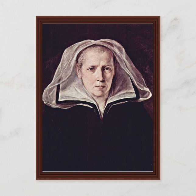 Cartão Postal Retrato De Uma Mulher Idosa Por Reni Guido (Frente)