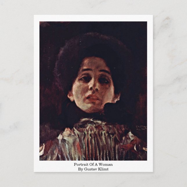 Cartão Postal Retrato De Uma Mulher Por Gustav Klimt (Frente)