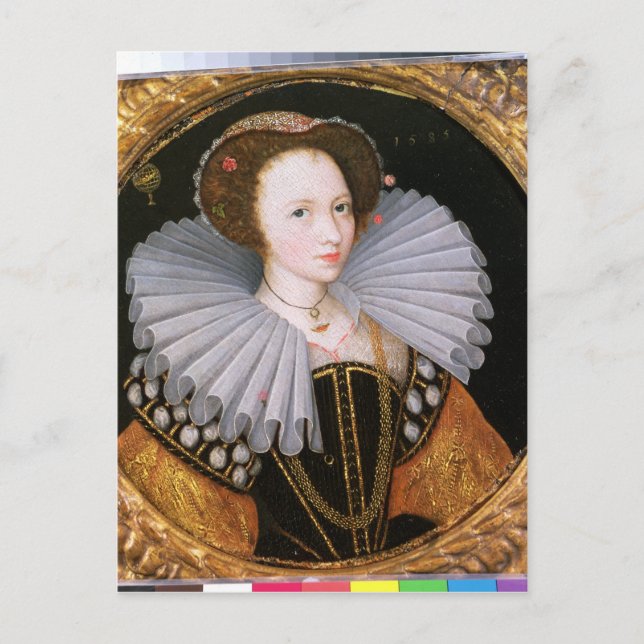 Cartão Postal Retrato de uma Senhora com um Grande Ruff (Frente)