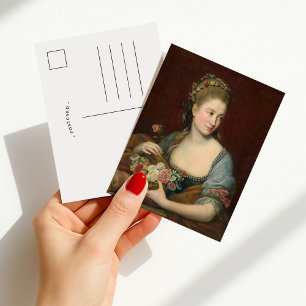 Cartão Postal Retrato de uma Senhora como Flora Pompeo Batoni