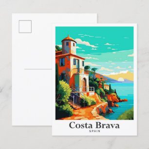 Cartão Postal Retrato de Viagens vintage da Costa Brava