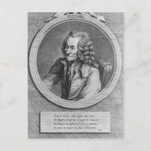 Cartão Postal Retrato de Voltaire, de desenho