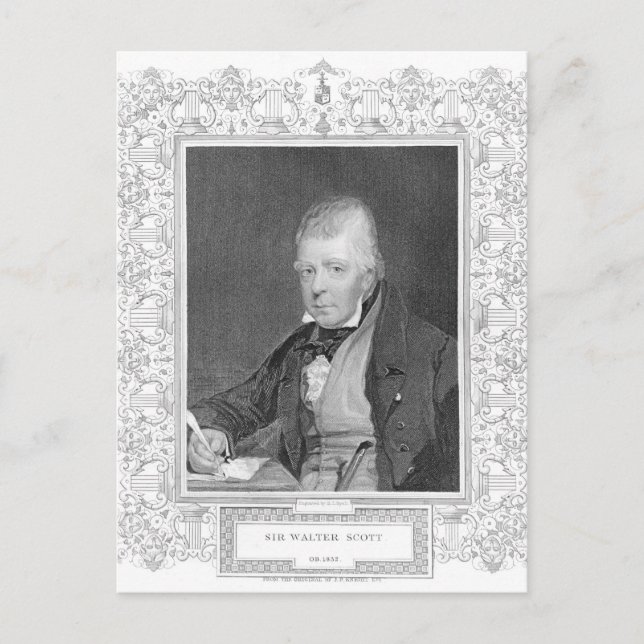 Cartão Postal Retrato de Walter Scott (Frente)