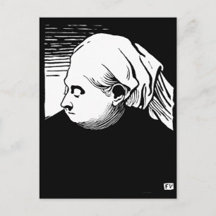 Cartão Postal Retrato de Woodcut da Rainha Vitória