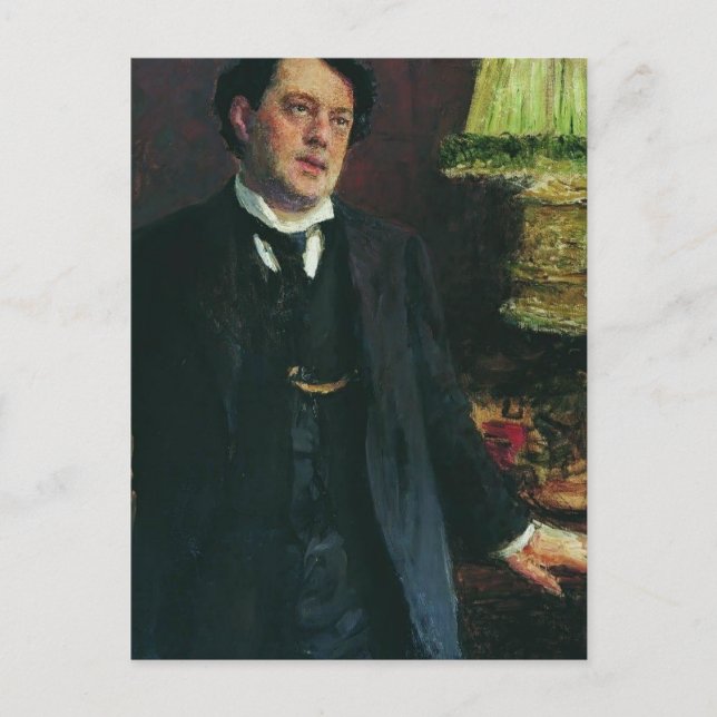 Cartão Postal Retrato do advogado Oskar Grusenberg por Ilya Repi (Frente)