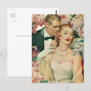 Cartão Postal Retrato do casamento vintage, Noiva retrorada e no