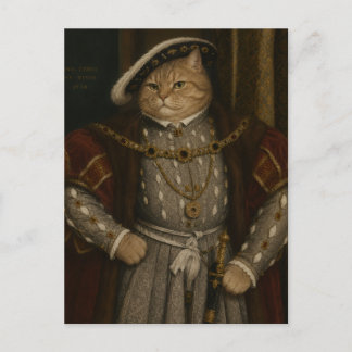 Cartão Postal Retrato do Gato Tudor Rei – Henrique VIII Gato Ren