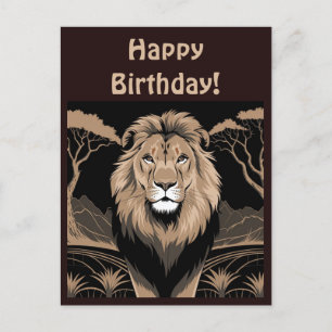 Cartão Postal Retrato do Leão Vintage