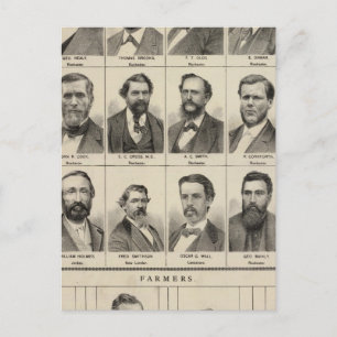 Cartão Postal Retrato dos assentadores precoces e agricultores, 