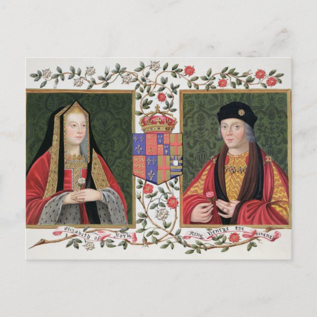 Cartão Postal Retrato duplo de Elizabeth of York (1465-1503) a (Frente)