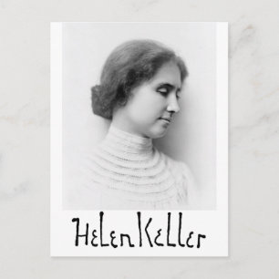 Cartão Postal Retrato e assinatura de Hellen Keller
