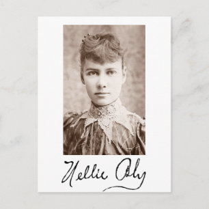 Cartão Postal Retrato e assinatura de Nellie Bly