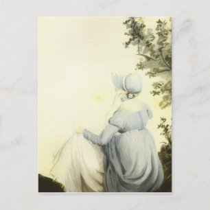 Cartão Postal retrato em aquarela de Jane Austen