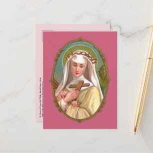 Cartão Postal Retrato emoldurado de Sta. Rosa de Lima (M 024b)