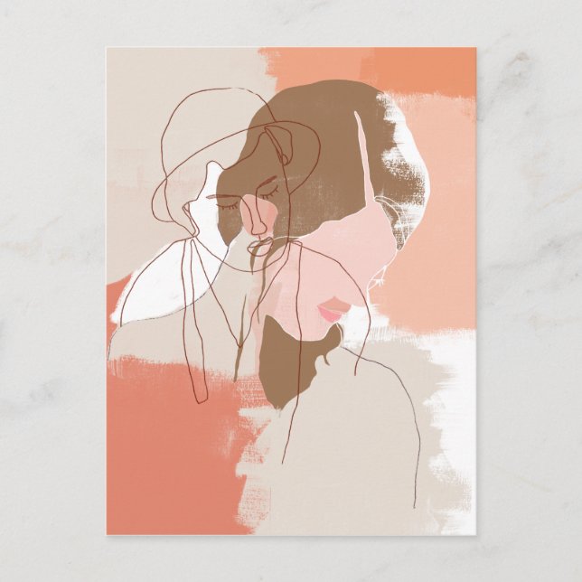 Cartão Postal Retrato feminino Pintado (Frente)