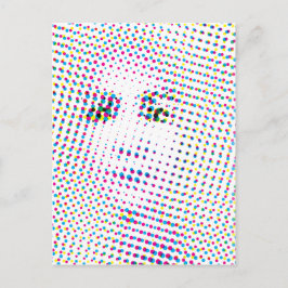 Cartão Postal Retrato inspirado na pop Art