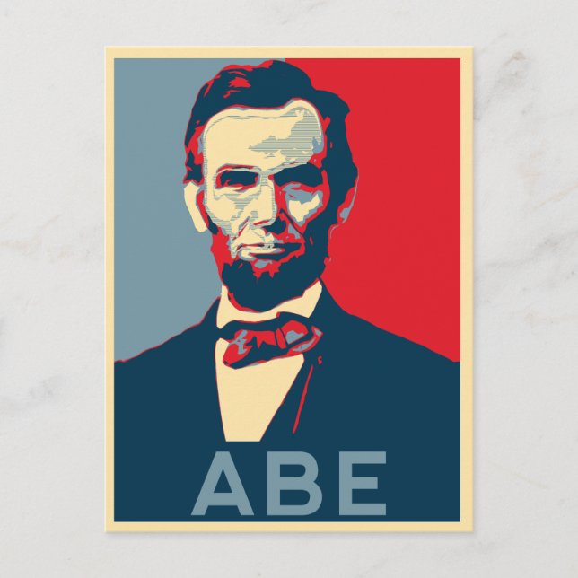 Cartão Postal Retrato Lincoln Estilo Esperança (Frente)
