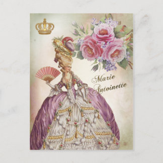 Cartão Postal Retrato Marie Antoinette Postcard rosa de vintagem