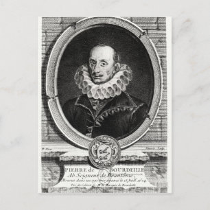 Cartão Postal Retrato medalhão de Pierre de Bourdeille