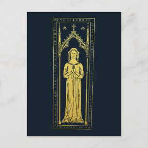 Cartão Postal Retrato medieval inglês 1300 Lady Joan Cobham