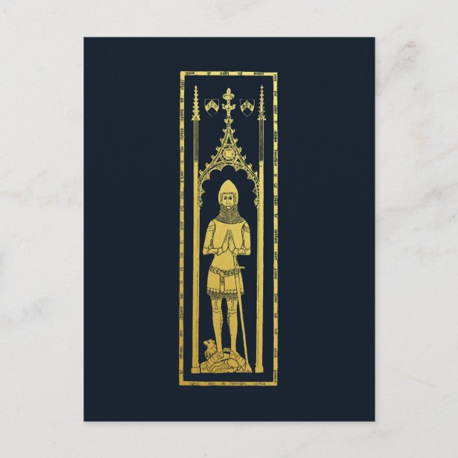 Cartão Postal Retrato medieval inglês 1355 John, Lord Cobham (Frente)