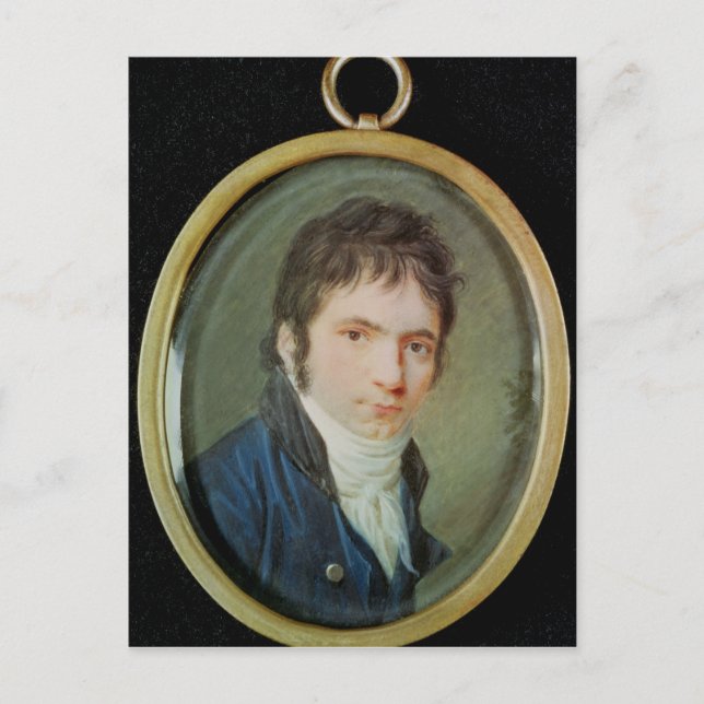 Cartão Postal Retrato Miniatura de Ludwig Van Beethoven , 1802 (Frente)