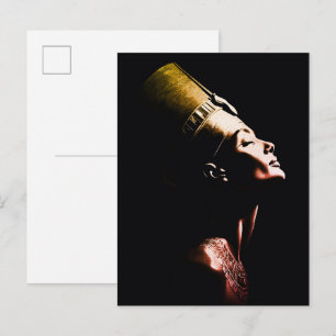 Cartão Postal Retrato Minimalista da Rainha Egípcia Nefertiti