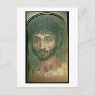 Cartão Postal Retrato múmico de um homem, de Fayum, Romano-Egí