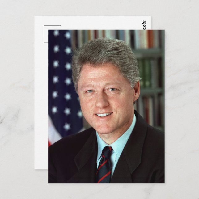 Cartão Postal Retrato Oficial do Presidente Bill Clinton (Frente/Verso)