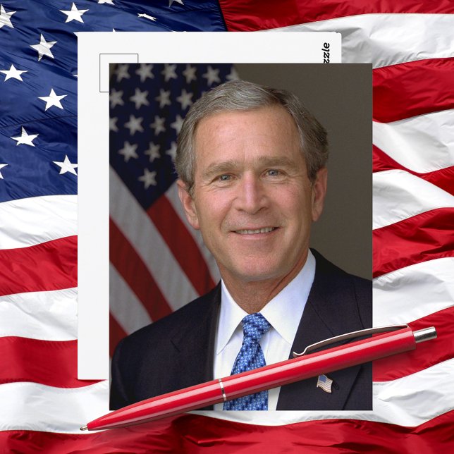 Cartão Postal Retrato Oficial do Presidente George W Bush (President George W Bush Official Portrait Postcard)