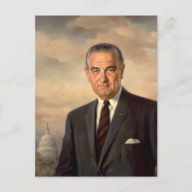 Cartão Postal Retrato Oficial Lyndon Johnson (Frente)