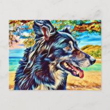 Retrato Original de Cachorro Border Collie Arte da