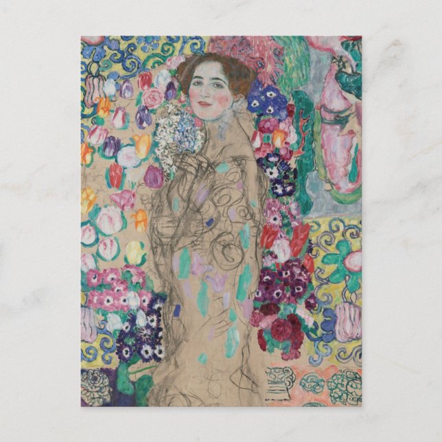 Cartão Postal Retrato póstumo de Ria Munk por Gustav Klimt (Frente)