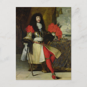 Cartão Postal Retrato sentado de Luís XIV após 1670