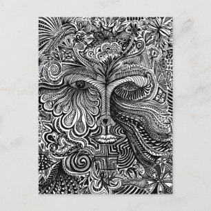 Cartão Postal Retrato Trippy