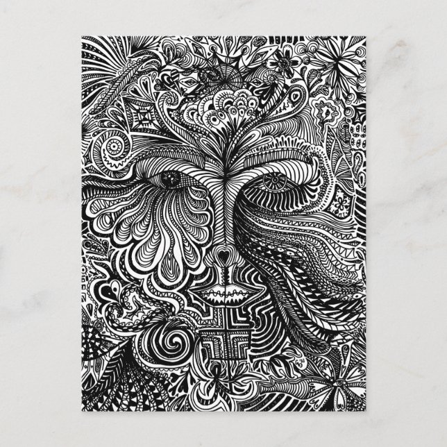 Cartão Postal Retrato Trippy (Frente)