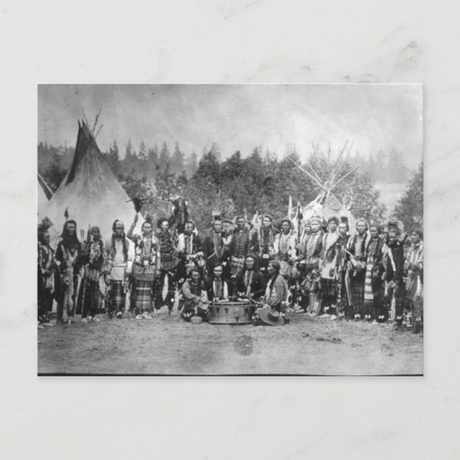 Cartão Postal Retrato Vintage Indiano Nativo Americano (Frente)