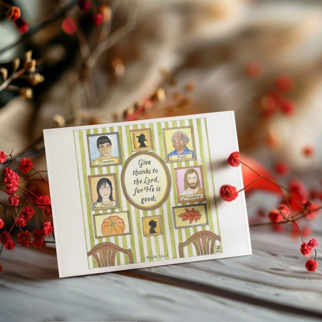 Cartão Postal Retratos de Ação de Graças Inspiração de Dia de Aç (Criador carregado)