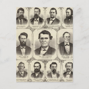 Cartão Postal Retratos de John C Hall e Prof JW Bradshaw