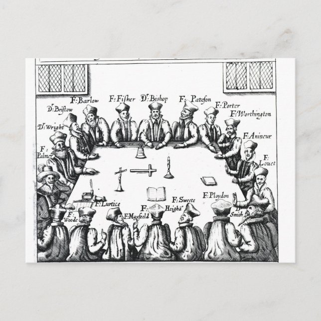 Cartão Postal Retratos dos jesuítas e padres (Frente)