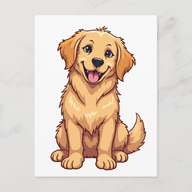 Cartão Postal Retriever de ouro (Frente)