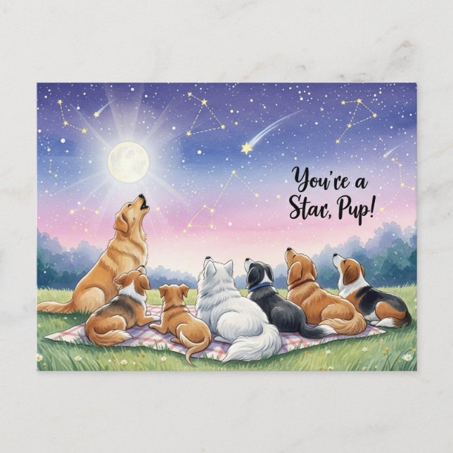 Cartão Postal Retriever de Ouro de sobrevoo do Cão (Frente)