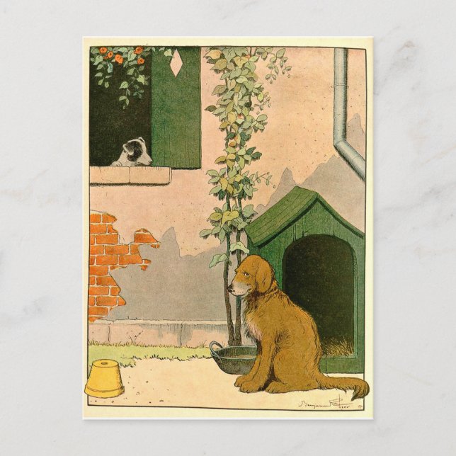 Cartão Postal Retriever de ouro e Jack Russell Terrier (Frente)