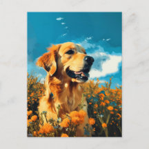 Retriever de ouros em Campos Florais - Cartão-post